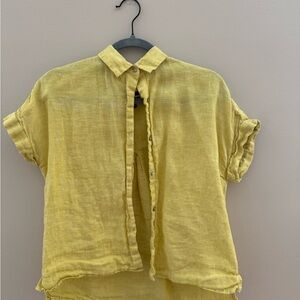 Citron Button-Up Linen Shirt